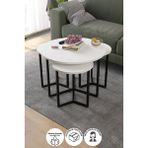 Bofigo 4lü Orta Sehpa Yan Sehpa Dekoratif Sehpa Metal Sehpa Yonca Beyaz - yok