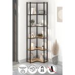 Bofigo 6 Raflı Kitaplık Dekoratif Kitaplık Metal Kitaplık Ofis Kitaplığı Aksesuar Rafı Sardes Safir Meşe