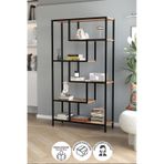 Bofigo 6 Raflı Kitaplık Dekoratif Kitaplık Metal Kitaplık Ofis Kitaplığı Larissa Çam Çam