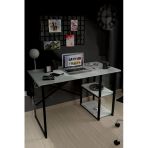 Bofigo 60X120 Cm 2 Raflı Çalışma Masası Bilgisayar Masası Ofis Ders Yemek Masası Kafka Beyaz