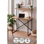 Bofigo 90x45 Cm Raflı Çalışma Masası Laptop Masası Çocuk Çalışma Masası Ders Masası Atay Çam Kahverengi