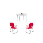Bofigo BFGBM+2S 2+1 Kırmızı 60X80 cm Masa Sandalye Kamp Seti