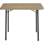 Bofigo Çam Desenli Katlanır Masa Ahşap Metal 60 x 80 cm Balkon Bahçe Piknik Masası