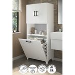 Bofigo Çok Amaçlı Dolap Banyo Dolabı Kirli Çamaşır Sepeti Dolabı Damla Beyaz Beyaz