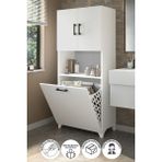 Bofigo Çok Amaçlı Dolap Banyo Dolabı Kirli Çamaşır Sepeti Dolabı Damla Beyaz