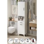 Bofigo Çok Amaçlı Dolap Banyo Dolabı Kirli Çamaşır Sepeti Dolabı Şelale Beyaz