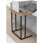 Bofigo Metal Ayaklı Laptop Sehpası Kahvaltı Masası Çalışma Sehpası Stabil Çam - 65 x 60 x 35 cm