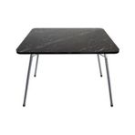 Bofigo Moccastyle 60 x 80 CM Granit Desenli Katlanır Balkon Bahçe Kamp Masası Siyah