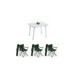 Bofigo Yeşil 60X80 Katlanır Masa + 3 Adet Kamp Katlanır Sandalye Piknik Plaj Set
