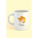 Boğa Burcu Baskılı Kahve Kupası - Beyaz - 199 ml