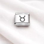 Boğa Burcu Çelik Charm | Gümüş Burç Charm Paslanmaz Çelik Bileklik Aksesuarı