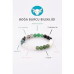 Boğa Burcu Taşlarından Oluşan Doğal Taş Bileklik 8 mm Küre Kesim - Burç Bilekliği