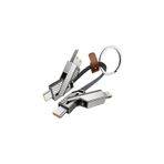 Boğazören 4+1 Kısa ip örgü Hızlı Şarj Kablosu(Type-C 60W PD,Lightning 30W+Micro USB)for(Samsung,Xiaomi,İphone)