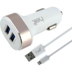 Boğazören Çift Çıkışlı USB 2 Çıkışlı USB Araba Araç Içi Çakmaklık Hızlı Kablolu Şarj Cihazı Soketi Aleti - Beyaz