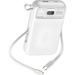Boğazören Dahili Çoklu Kablolu Hızlı Şarj 20.000 mAh Pd 20w + 22.5w 15w Dijital Göstergeli Beyaz Powerbank