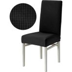 Bogda Siyah Bambu Sandalye Kılıfı Yıkanabilir Likralı Esnek Lastikli Sandalye Örtüsü - 35 x 48 cm