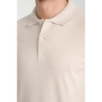 Boggee Pedso Erkek Açık Bej İtalyan Yaka Çekmez Likralı%100 Pamuklu Kumaş Slim Fit Polo Yaka Tişört Açık Bej 2XL