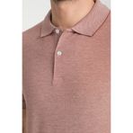 Boggee Pedso Erkek Bordo İtalyan Yaka Çekmez Likralı%100 Pamuklu Kumaş Slim Fit Polo Yaka Tişört Bordo XL