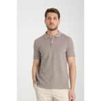 Boggee Pedso Erkek Kahverengi Italyan Yaka Çekmez Likralı %100 Pamuklu Kumaş Slim Fit Polo Yaka Tişört - XL