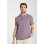 Boggee Pedso Erkek Mürdüm Italyan Yaka Çekmez Likralı %100 Pamuklu Kumaş Slim Fit Polo Yaka Tişört - 3XL