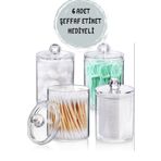 Böğürtlen Home 4 Lü Banyo Düzenleyici Kulak Pamuğu Pamukluk Diş Ipi Ve Makyaj Düzenleyici Takı Dolap Içi Organizer