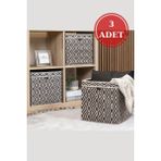 Bohe 3 Adet Çok Amaçlı Saklama Kutusu Raf Düzenleyici Dolap Içi Organizer Sepet Hurç 30X30X30CM - Renkli - Standart