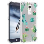 Bohefo LG Stylus 3/Stylo 3/Stylo 3 Plus/LS777 ile Uyumlu Şeffaf Kılıf Kız Kadın için Kılıf, LG Stylus 3 Plus için Sevimli Yumuşak TPU Darbeye Dayanıklı Koruyucu Telefon Kılıfı (Kaktüs)