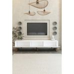 Bohem 150 cm 3 Kapaklı Tv Ünitesi – Mdf Mebran Kapaklı Modern Tv Sehpası | Televizyon Konsolu - Beyaz