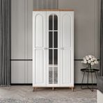 Bohem 3 Kapaklı Aynalı Komple Mdf Gardırop - Elbise Dolabı