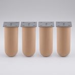 Bohem 4 Adet Doğal Ahşap Silindir Ayak 18 Cm Set Mobilya Koltuk Kanepe Sehpa Masa Ayağı Ayakları