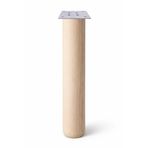Bohem 50 cm (1 Adet) Doğal Ahşap Boyasız Silindir Sehpa Ayağı - (1 Adet) 8x8 Metal Montaj Aparatı