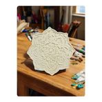 BOHEM 6 adet Mandala & bardak altligi boyama 12 renk boya+firca
