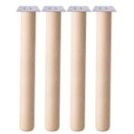 Bohem 73 Cm (4 Adet) Doğal Ahşap Boyasız Silindir Sehpa Ayağı - (4 Adet) 8X8 Metal Montaj Aparatı