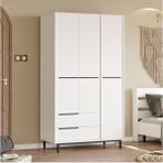 Bohem Gardırop 3 Kapı 2 Çekmece Metal Ayaklı 196CM Beyaz BOH15-W