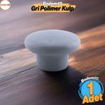 Bohem Gri Mantar Kulp Düğme 1 Adet Çekmece Mutfak Mobilya Dolabı Dolap Kulpu Kulbu Plastik Kulp