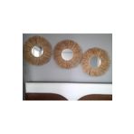 Bohem Handmade 3 Adet 50cm (buyuk Boy) Rafya Ayna Seti B040
