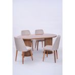 Bohem Milano Lak Panel Yemek Masa Sandalye Takımı 90X170 - Ceviz - 90*170
