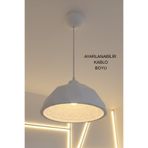 Bohem Mozaik Beton Tekli Beyaz Avize Modern Tavan Avizesi Salon Avizesi Mutfak Avizesi Şık Işık