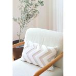 Bohem Özel Tasarım Punch Panç Desen Dekoratif Dikdörtgen Kırlent Kılıfı 28X50 Cm Line Bej