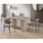 Bohem Sabit Traverten Masa Takımı 90x180 Cappuccino