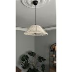 Bohem Sanatım El Yapımı Ekru Makrome Avize - Bohem Salon,yatak Odası, Çocuk Odası Avize (40 Cm)