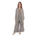 Bohem Stil Italyan Ipek Detaylı Oversize Kaftan & Bluz