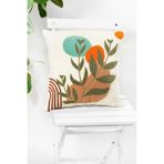 Bohem Tarzı Punch Nakışlı Kırlent Kılıfı 45x45 Cm, Beyaz Kumaş, Dekoratif Yastık Kılıfı Karışık/Çok Renkli