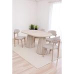 Bohem Travertan Norte Açılır Yemek Masa Sandalye Takımı 90X160CM - Krem - 90 x 160 cm