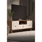 BOHEM TV ÜNİTESİ 150 CM N ÇİZGİLİ MDF KAPAK TV SEHPASI RAF, 150 CM N ÇİZGİLİ