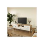 BOHEM TV ÜNİTESİ 150 CM N ÇİZGİLİ MDF KAPAK TV SEHPASI RAF, ATLANTİK ÇAM