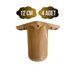 Bohem Yuvarlak 12Cm Ahşap Desenli Plastik Ayak Mobilya Masa Ve Dolap Ayağı(12Cm)(Ahşap Desenli) Ahşap Rengi 12Cm 12Cm - 4 Adet