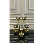 Bohemia Kristal Titanyum 300 ml Gold Ayaklı Kahve Yanı Su Bardağı