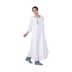 Bohemian Beyaz Uzun Kollu Organik Uzun Elbise Beyaz 2XL