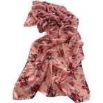 Bohemian Pembe Çiçek Desenli Soft 170 x 55 cm Şal Fular Saç Bandı 1757097 Pembe